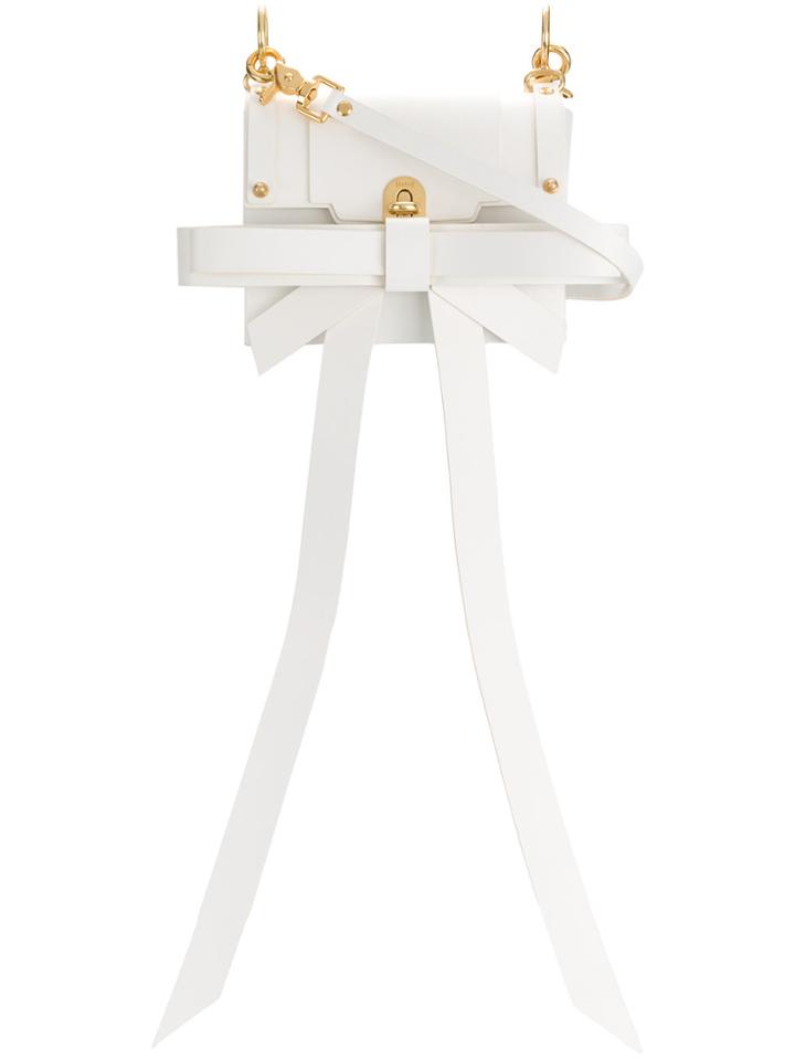 Niels Peeraer Medium Ribbon Handbag - White