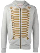 Palm Angels Chest Embroidery Zipped Hoody, Men's, Size: Large, Grey, Cotton/polyester/metal (other)
