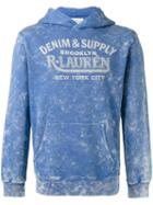 Ralph Lauren Logo Print Hoodie, Men's, Size: Large, Blue, Cotton