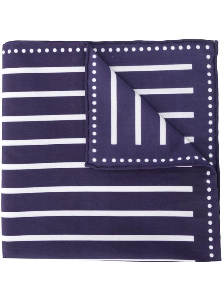 Brunello Cucinelli Striped Pocket Squae - Blue