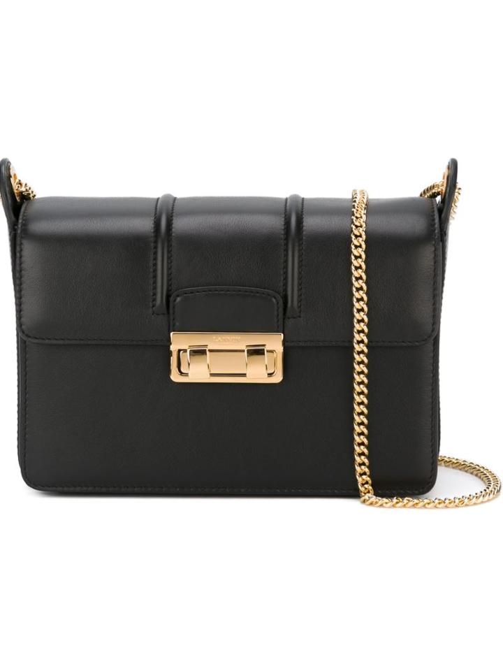 Lanvin 'jiji' Shoulder Bag, Women's, Black, Leather/polyester/cotton
