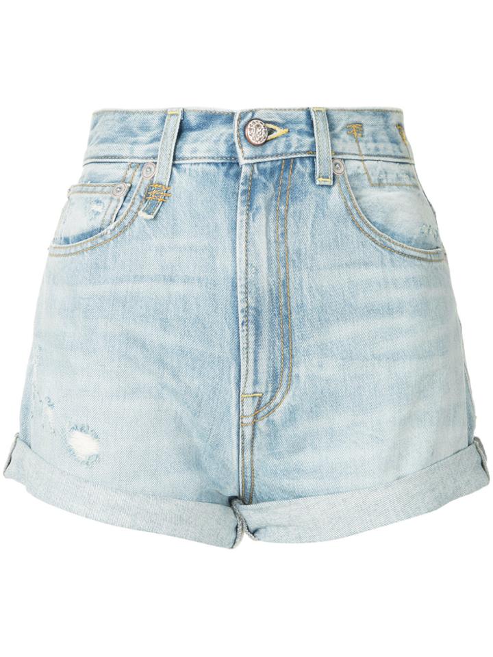 R13 High Rise Hailey Short - Blue