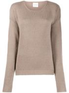 Fine Edge Boyfriend Cashmere Crew Neck Jumper - Neutrals