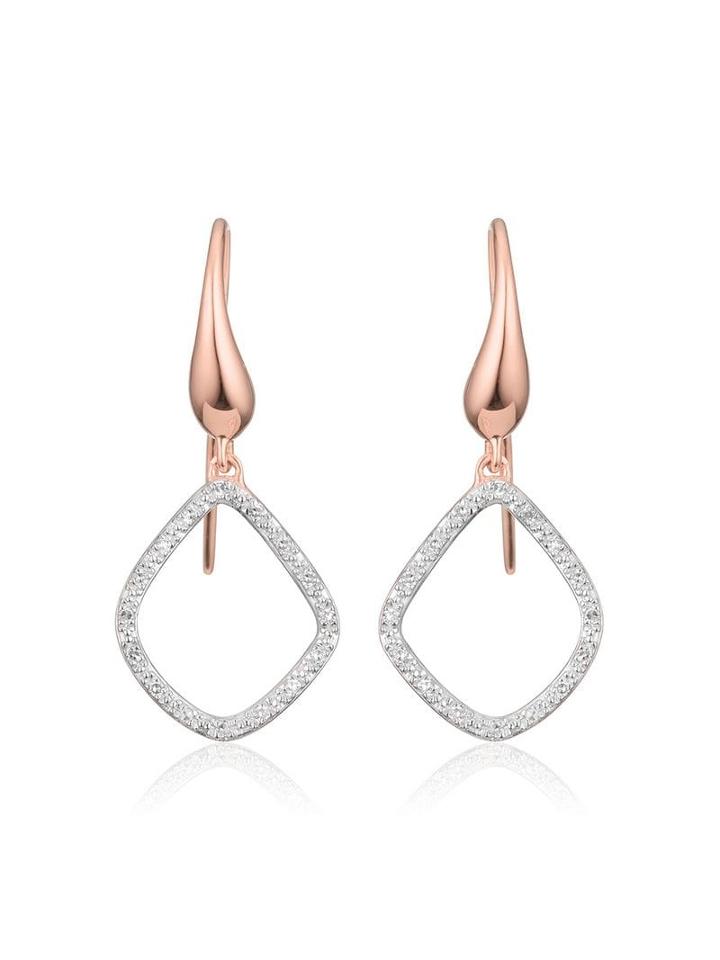 Monica Vinader Riva Diamond Kite Earrings - Pink