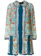 Anna Sui Floral Shirt Dress - Blue