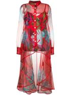 F.r.s For Restless Sleepers Tropical-print Shirt Dress - Red