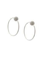 Magda Butrym Crystal Embellished Hoop Earrings - Silver
