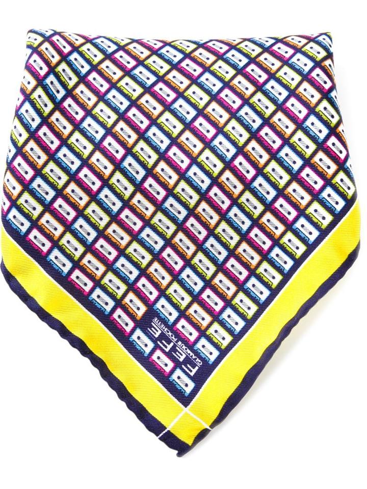 Fefe Cassette Tape Print Pocket Square