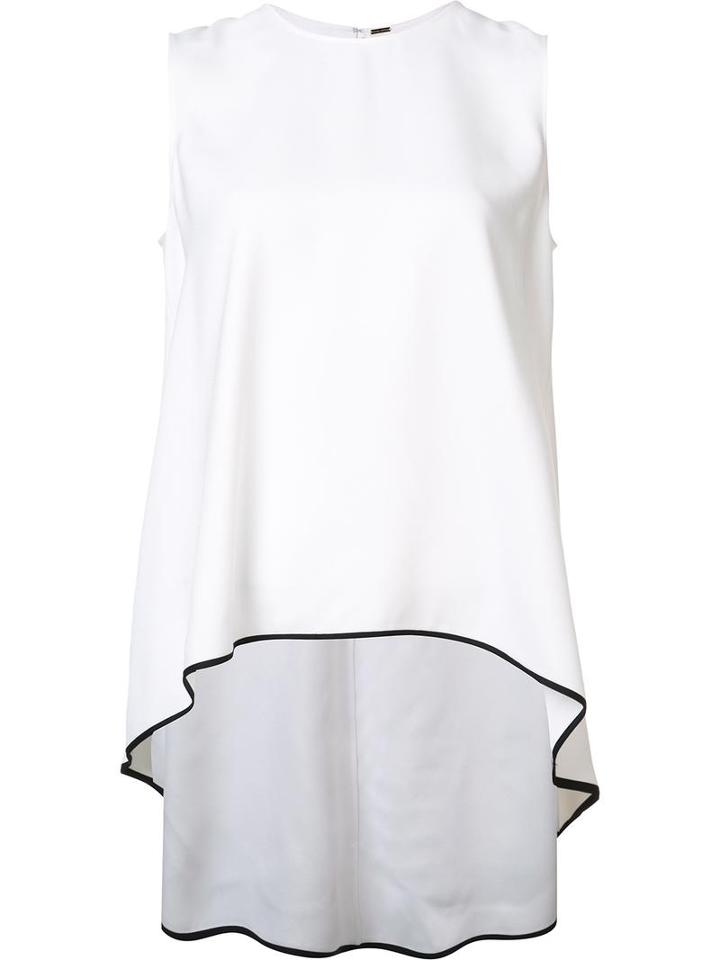 Adam Lippes Sleeveless High Low Top, Women's, Size: 2, White, Silk