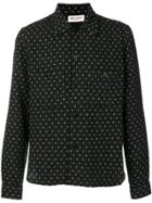 Saint Laurent Stitched Pattern Shirt - Black