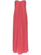 One Vintage Strapless Chiffon Gown - Pink