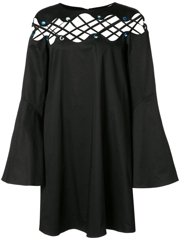 Zac Zac Posen Katerina Short Lace Dress, Women's, Size: 12, Black, Cotton/spandex/elastane