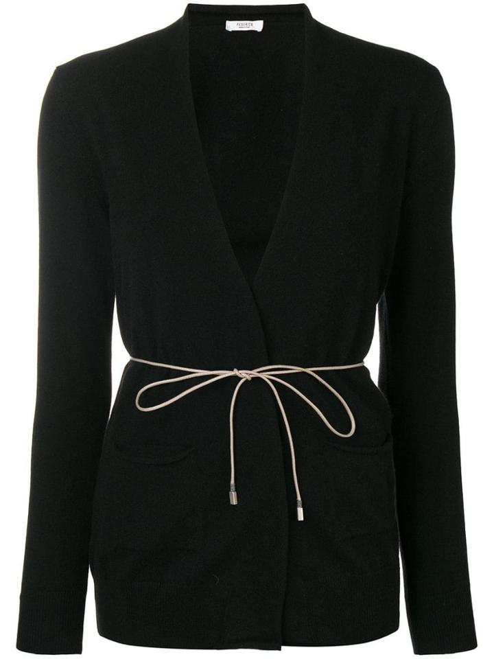 Peserico Corded Wrap Cardigan - Black