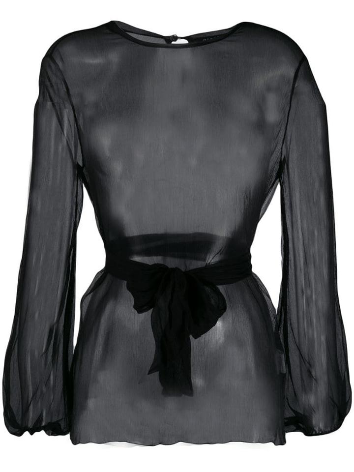 Gianluca Capannolo Sheer Long-sleeved Blouse - Black