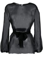 Gianluca Capannolo Sheer Long-sleeved Blouse - Black