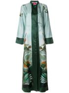 F.r.s For Restless Sleepers Forest And Bird Print Kimono Dress - Green