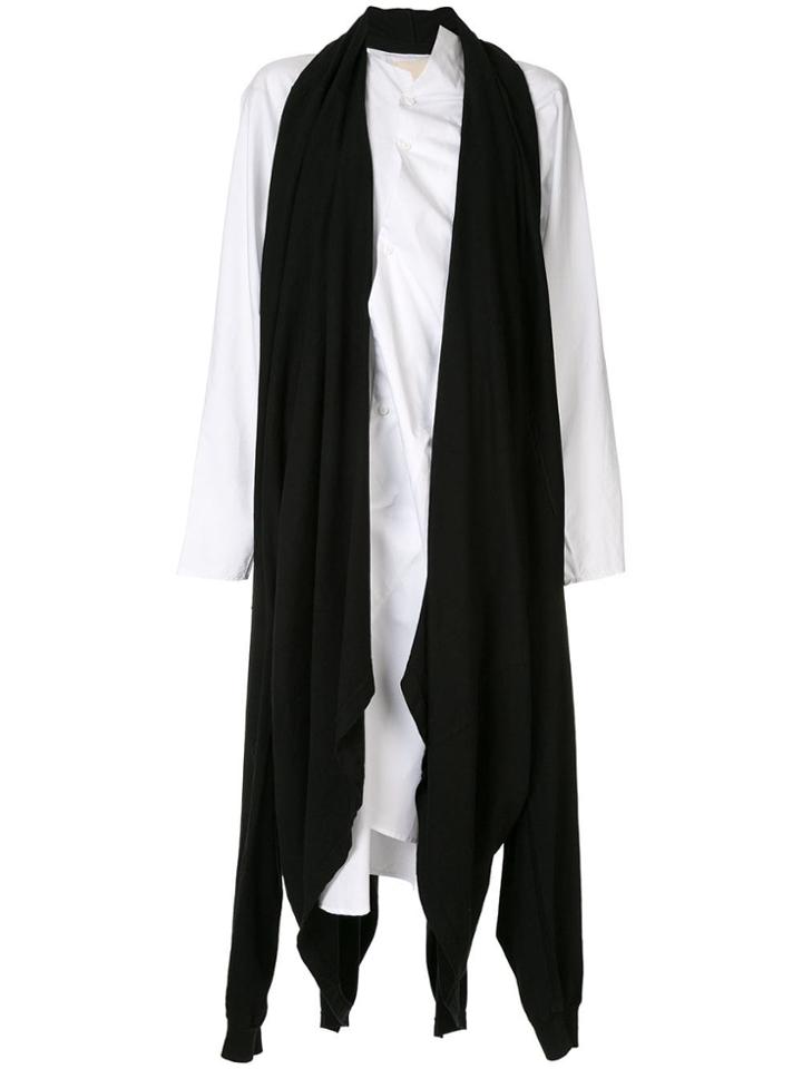 Aganovich Two Tone Draped Dress - Black