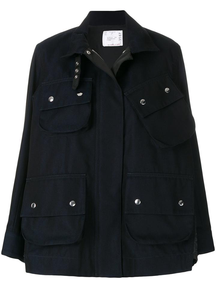 Sacai Oversized Military Jacket - Blue