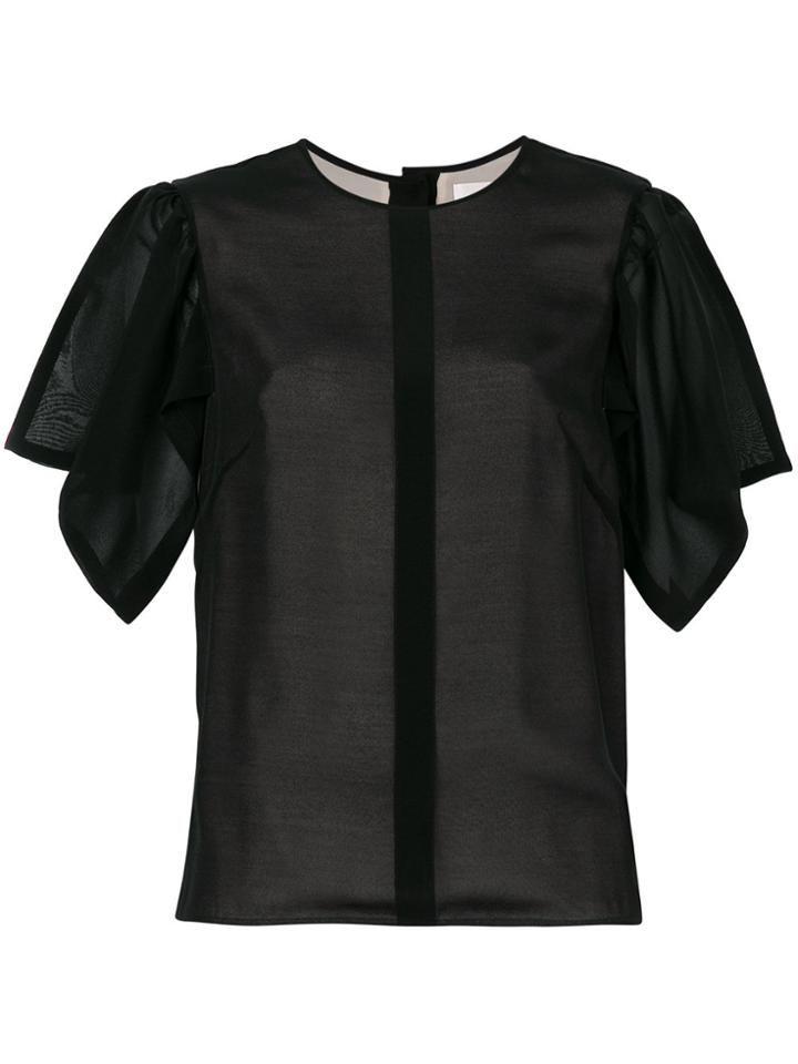 Victoria Beckham Puff Sleeve Top - Black