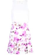 Black Halo Faded Floral Print Skirt - White