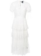 Needle & Thread Embroidered Tiered Dress - White