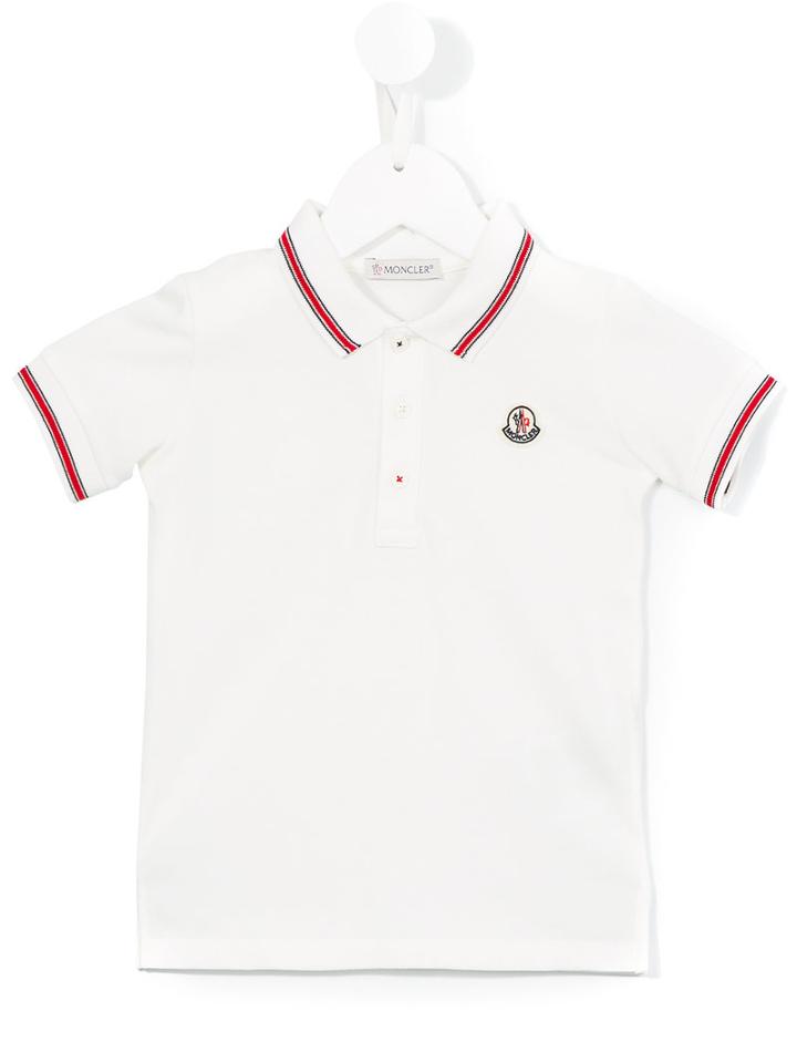 Moncler Kids Embroidered Logo Polo Shirt, Toddler Boy's, Size: 3 Yrs, White