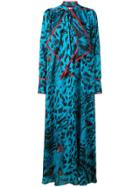 Msgm Leopard Print Dress - Blue