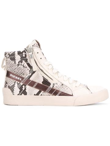 Diesel Snakeskin Print Hi-tops - Nude & Neutrals