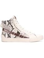 Diesel Snakeskin Print Hi-tops - Nude & Neutrals