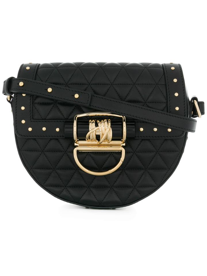Balmain Studded Quilted Shoulder Bag - Black