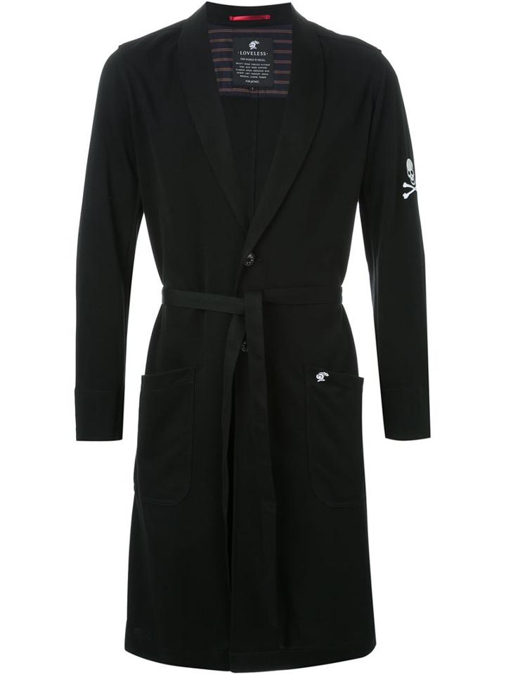 Loveless Long Belted Jacket, Men's, Size: 1, Black, Polyester/tencel