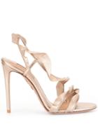 Aquazzura Ruffle Trimmed Sandals - Brown