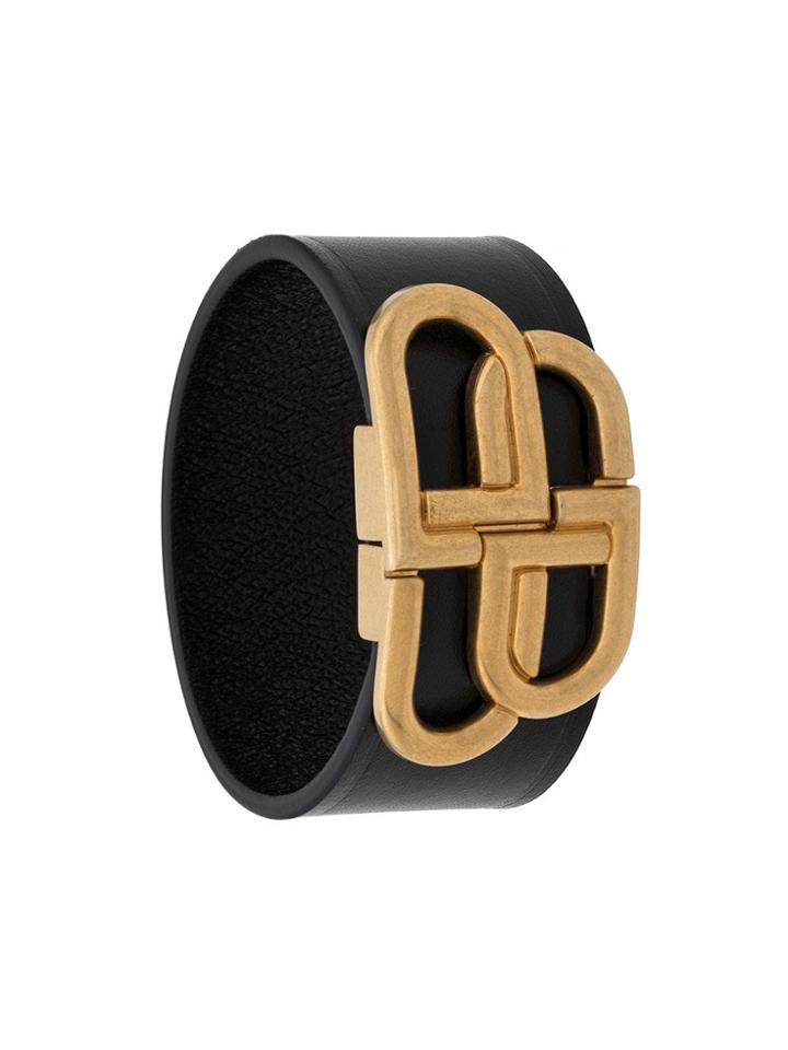 Balenciaga Bb Buckle Bracelet - Black
