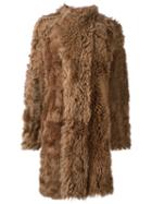 Philosophy Di Lorenzo Serafini Reversible Shearling Coat, Women's, Size: 42, Brown, Sheep Skin/shearling