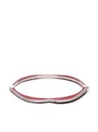 Raphaele Canot 18kt White Gold Omg! Diamond And Enamel Bangle - Red