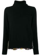 Sacai Pleated-back Knit Sweater - Black