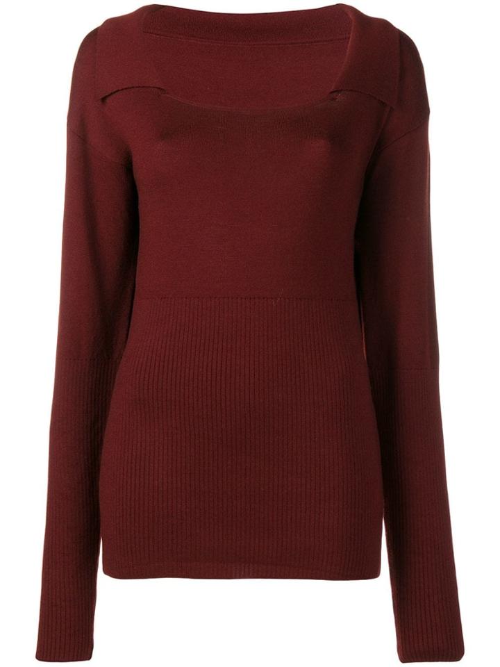 Jacquemus Square Neck Jumper - Red