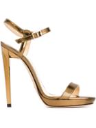 Jimmy Choo Claudette Sandals, Women's, Size: 38.5, Grey, Leather