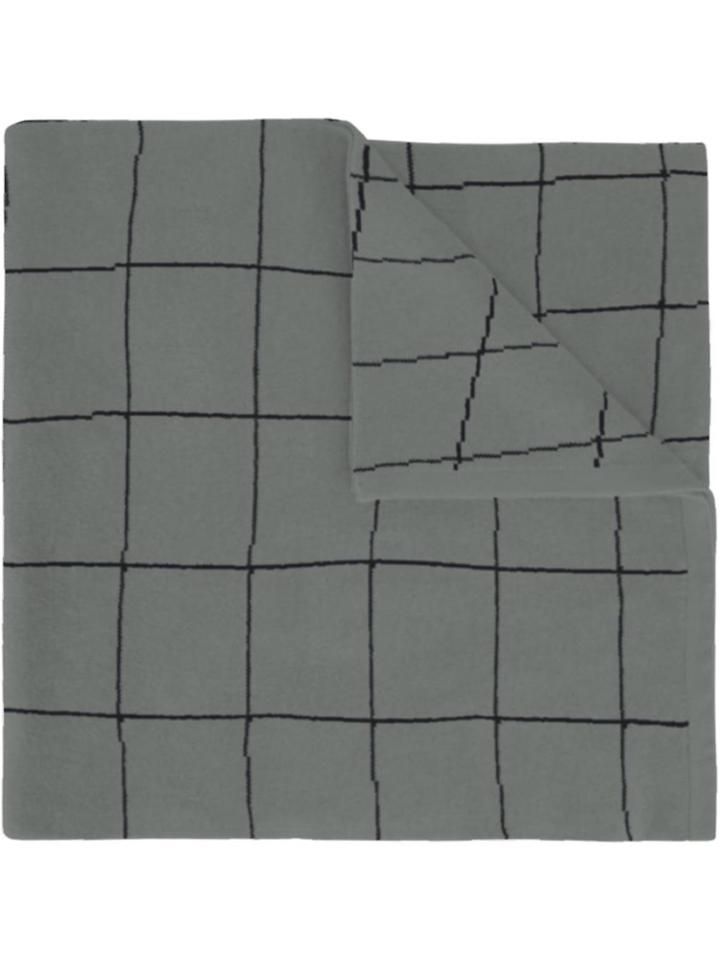 Umd Cashmere Grid Knit Scarf - Black
