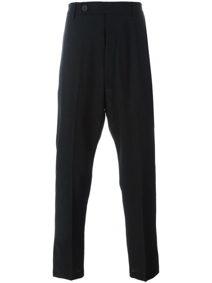 Rick Owens Drop-crotch Trousers, Men's, Size: 46, Black, Virgin Wool