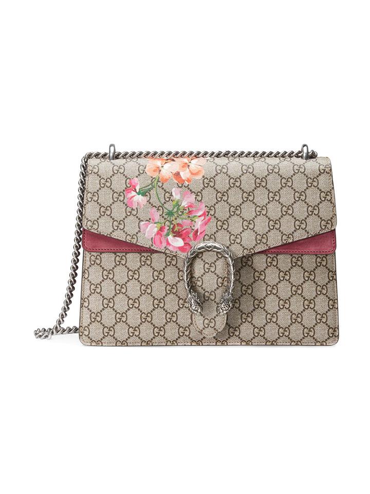 Gucci Dionysus Blooms Print Shoulder Bag, Women's, Nude/neutrals, Canvas/suede/metal