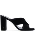 Saint Laurent Loulou 95 Slide Sandals - Black