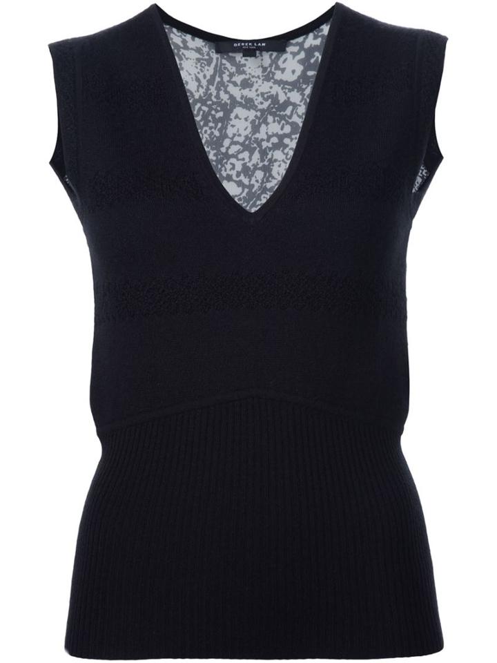 Derek Lam Knitted Tank, Women's, Size: Large, Black, Silk/cashmere