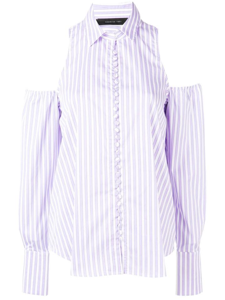 Federica Tosi Cut Out Shoulder Shirt - Purple