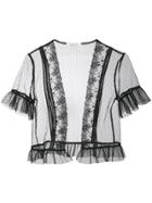 Three Floor Willow Lace Trim Tulle Jacket - Black
