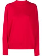 Allude Long Sleeve Knitted Jumper - Red