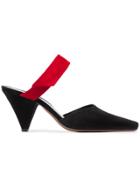 Neous Black Red Suede Seven 60 Mules