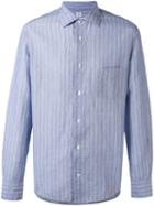 Danolis - Striped Shirt - Men - Cotton/linen/flax - 15 1/2, Blue, Cotton/linen/flax