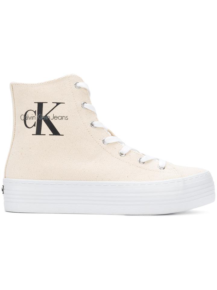 Calvin Klein Jeans Flatform Hi-top Sneakers - Nude & Neutrals