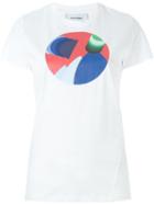 Courrèges Graphic Print T-shirt, Women's, Size: 2, White, Cotton